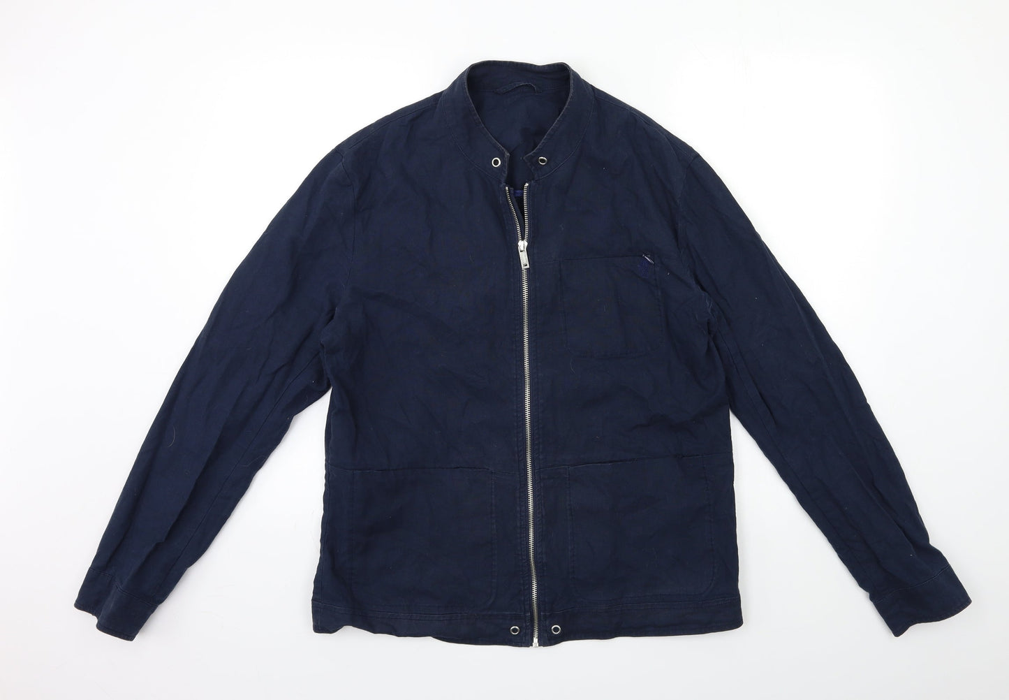 RESERVED & CO Womens Blue   Overcoat Coat Size L