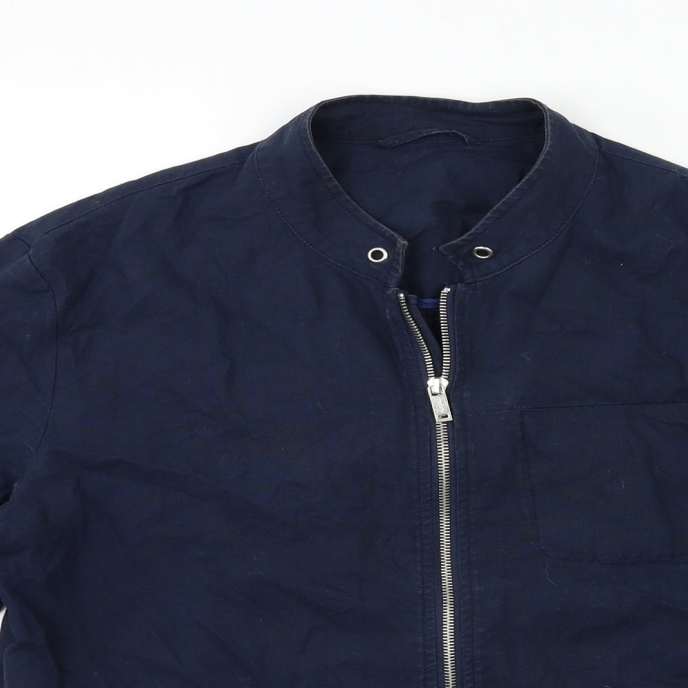 RESERVED & CO Womens Blue   Overcoat Coat Size L
