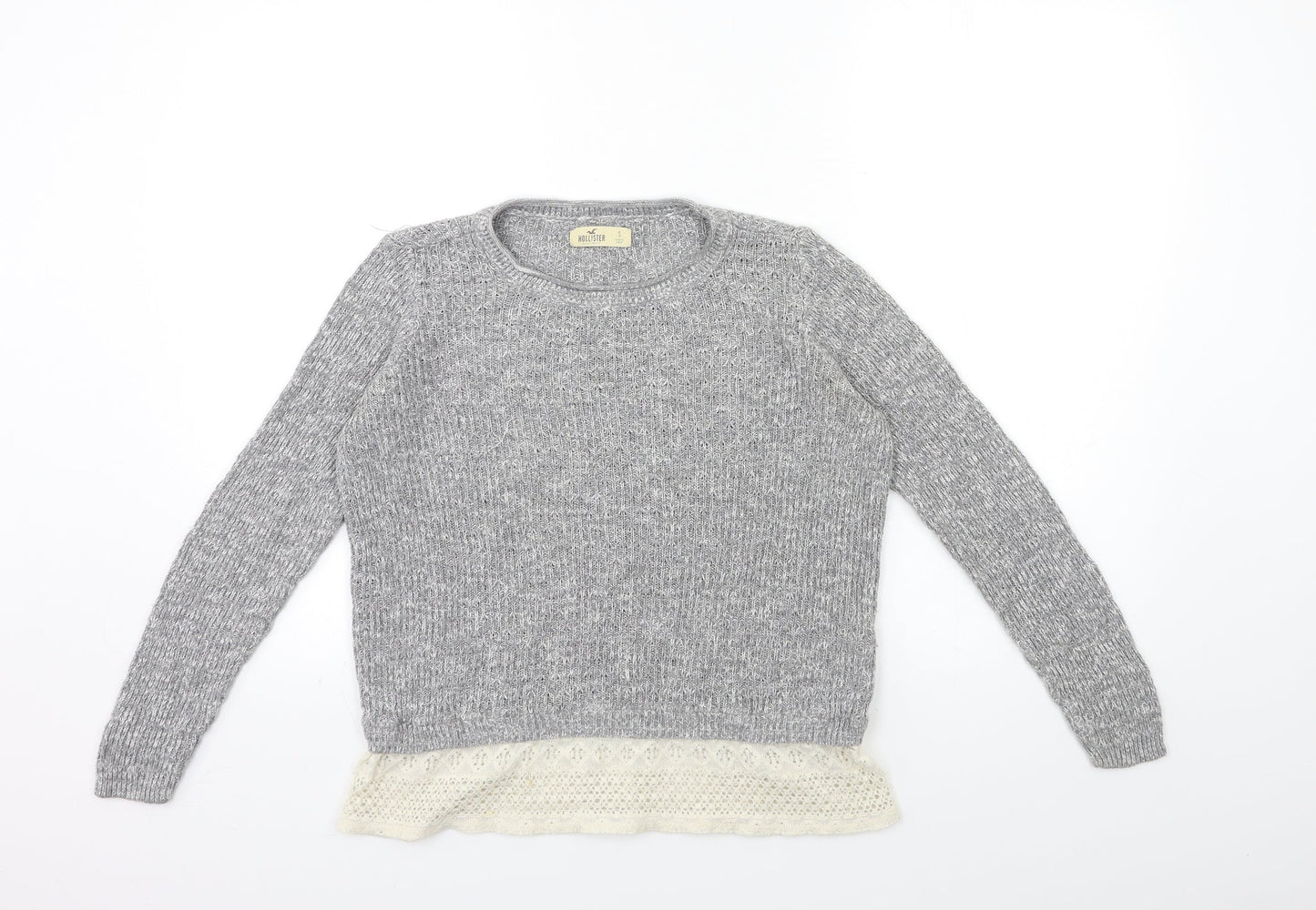 Hollister Womens Grey  Knit Pullover Jumper Size S
