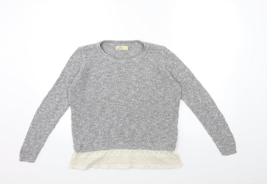 Hollister Womens Grey  Knit Pullover Jumper Size S