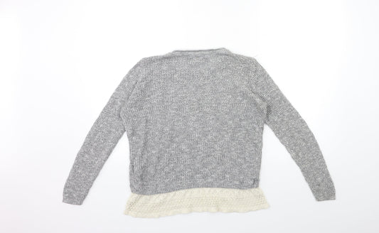 Hollister Womens Grey  Knit Pullover Jumper Size S