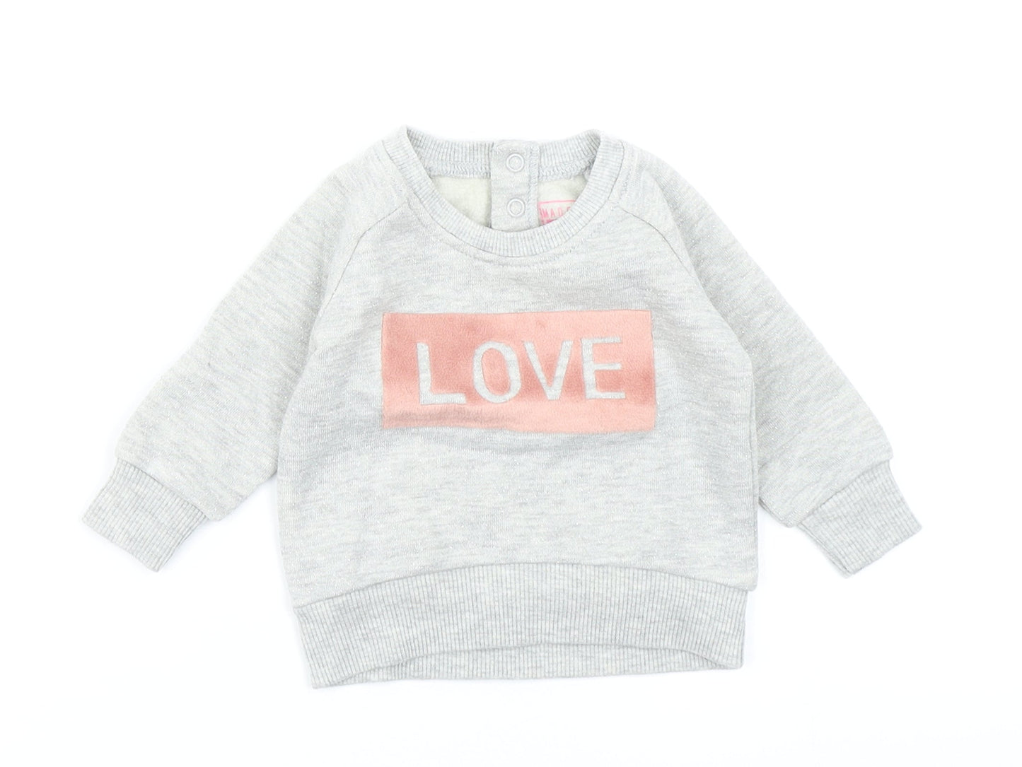 Primark Girls Grey   Basic T-Shirt Size 0-3 Months