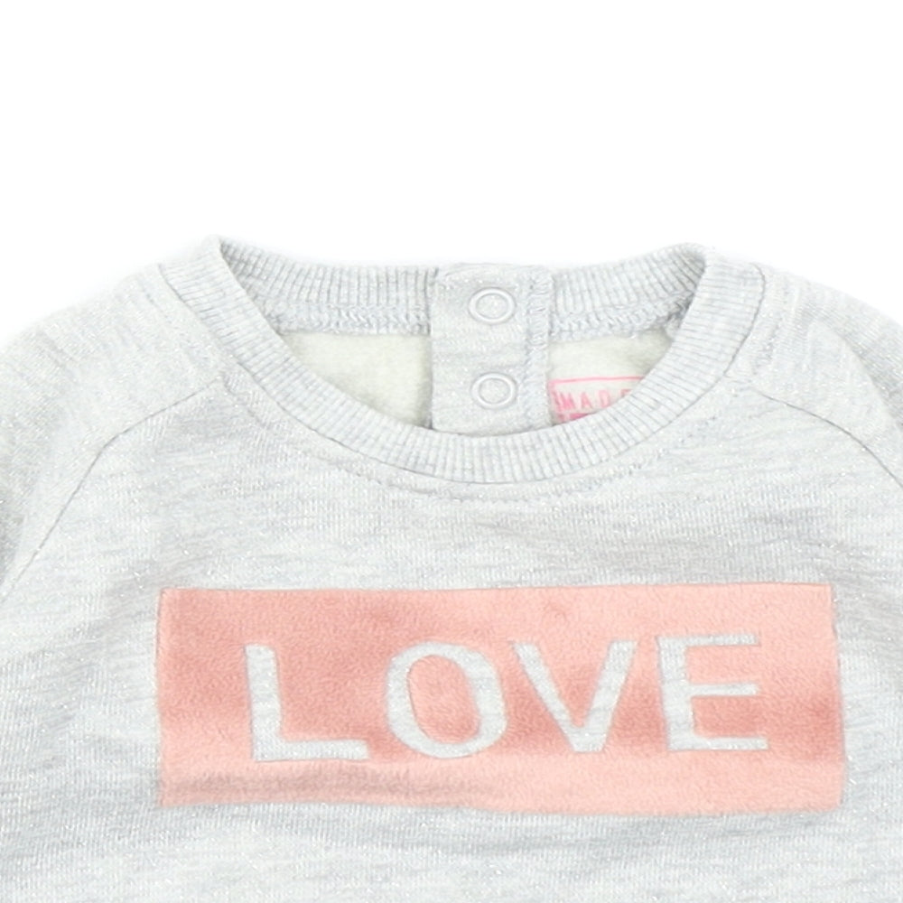Primark Girls Grey   Basic T-Shirt Size 0-3 Months