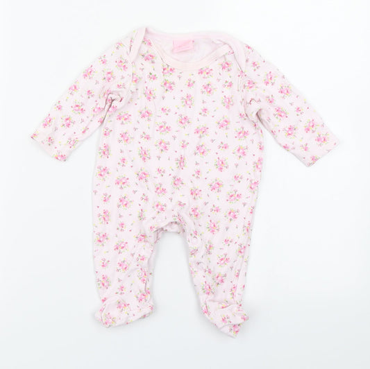 Bebe Bonito Girls Pink Floral  Babygrow One-Piece Size 3-6 Months