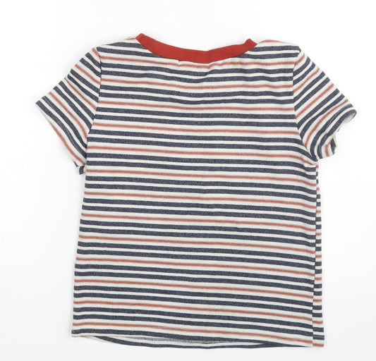 Glamorous Womens Multicoloured Striped   T-Shirt Size 10
