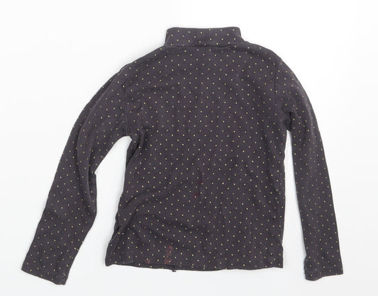 H&M Girls Grey Polka Dot  Pullover T-Shirt Size 4-5 Years