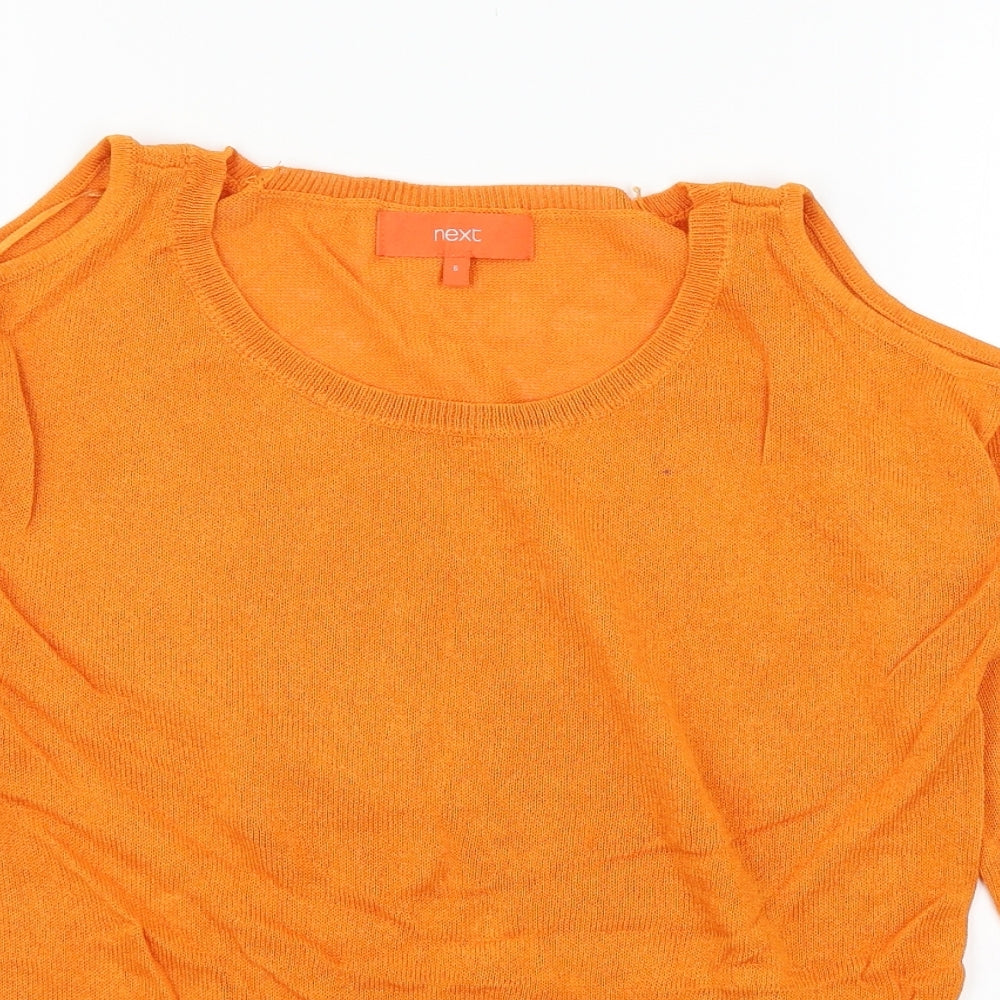NEXT Womens Orange  Knit Pullover Jumper Size 6  - Cut out shoulder