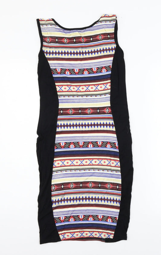 PARISIAN SIGNATURE Womens Multicoloured Geometric Jersey Bodycon  Size S