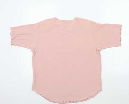 Sonic Womens Pink Colourblock  Basic T-Shirt Size 18