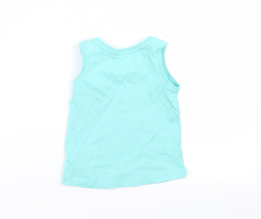 Primark Girls Blue   Basic Tank Size 9-12 Months