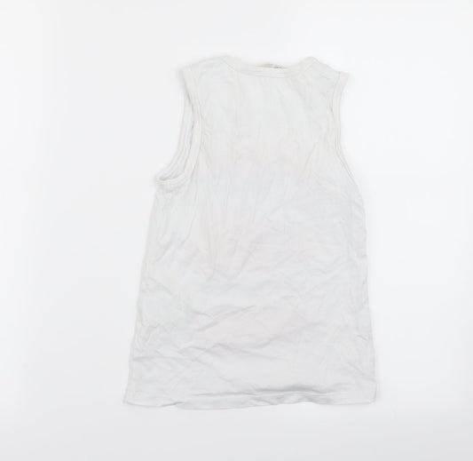 H&M Boys White   Basic Tank Size 7-8 Years