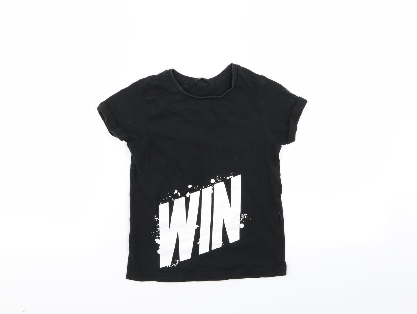 Asda George Boys Black   Basic T-Shirt Size 6-7 Years
