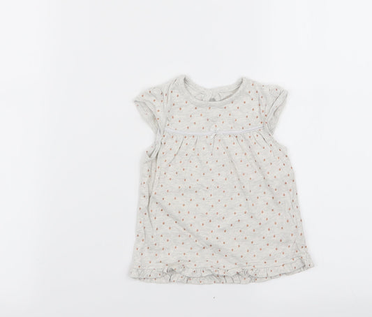 Asda George Girls Grey Polka Dot  Basic Tank Size 3-6 Months