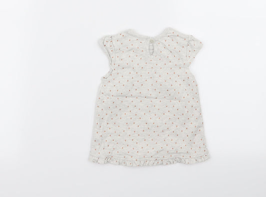 Asda George Girls Grey Polka Dot  Basic Tank Size 3-6 Months
