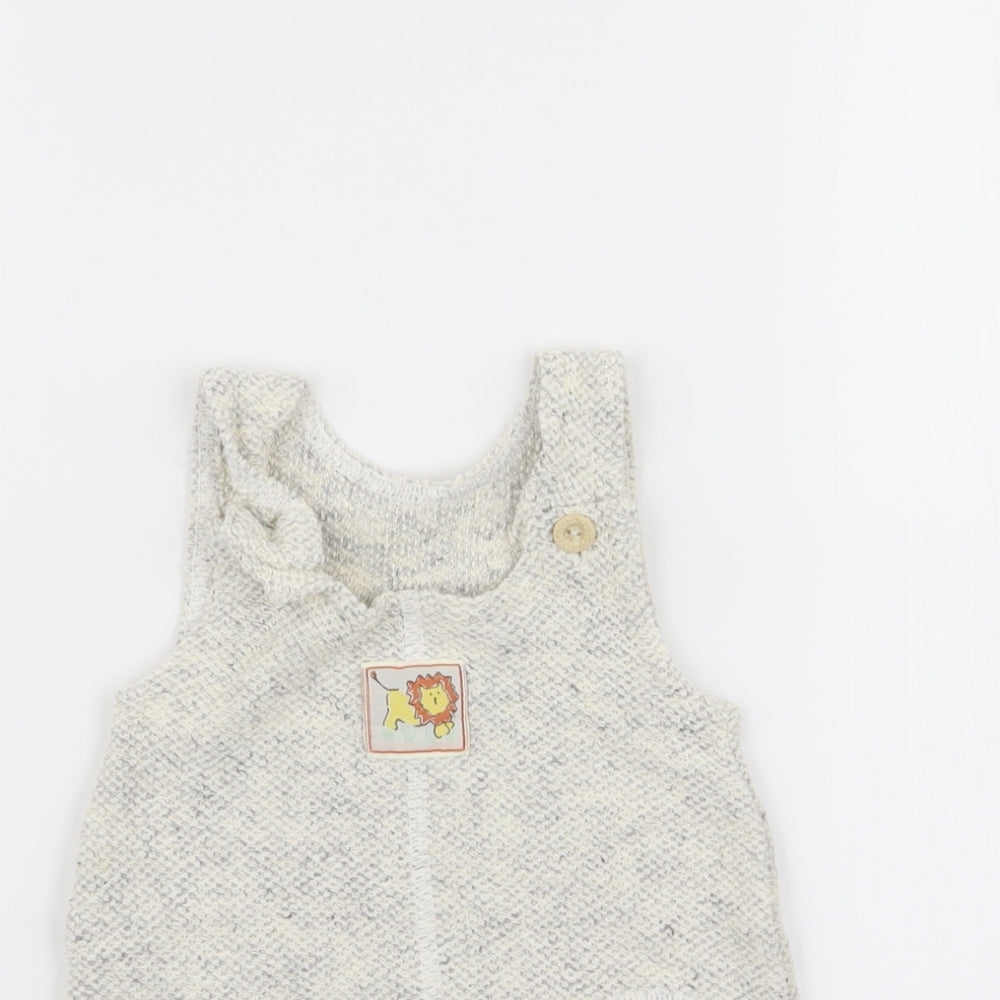 Asda George Baby Beige   Dungaree One-Piece Size 0-3 Months