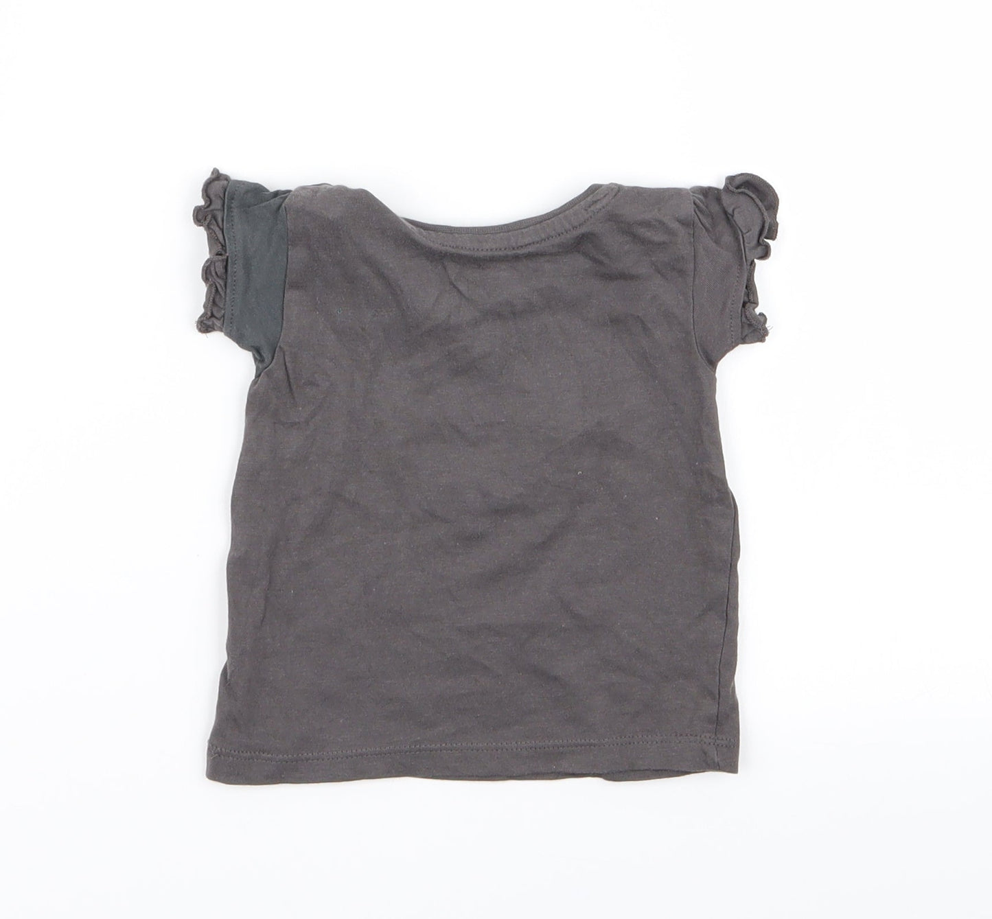 Primark Girls Grey   Basic T-Shirt Size 3-6 Months  - disney