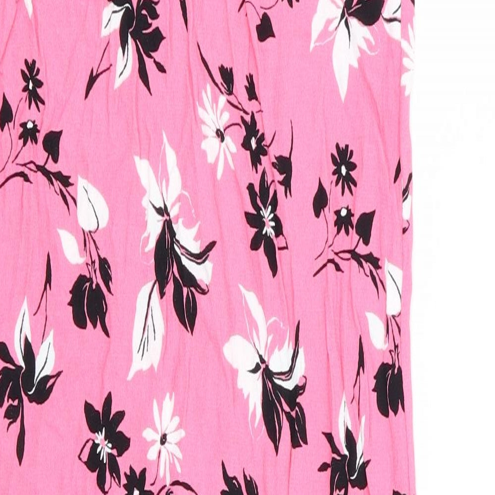 M&S Womens Pink Floral  A-Line  Size 10