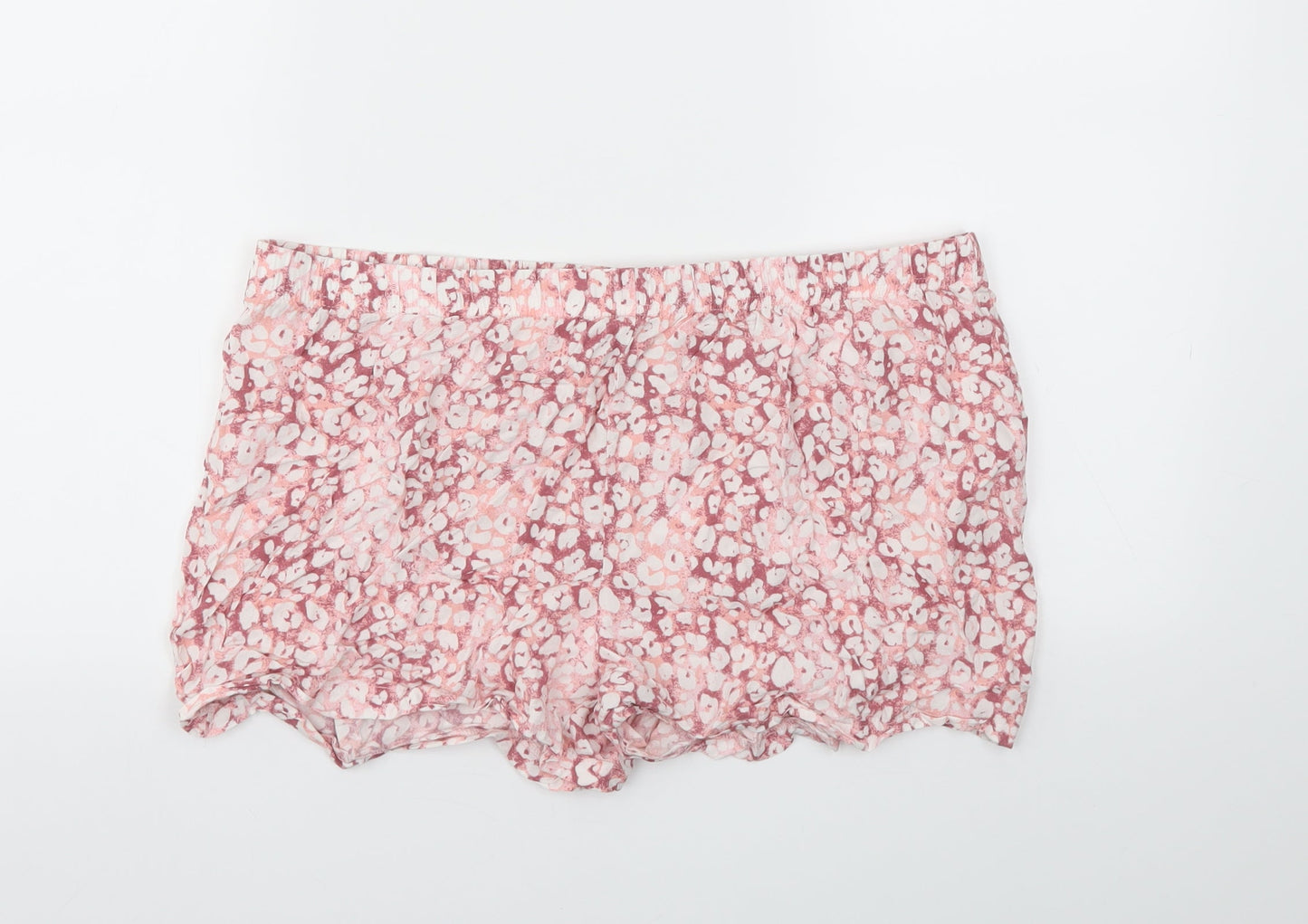Very Womens Pink Animal Print  Cut-Off Shorts Size 16 - Stretch waistband
