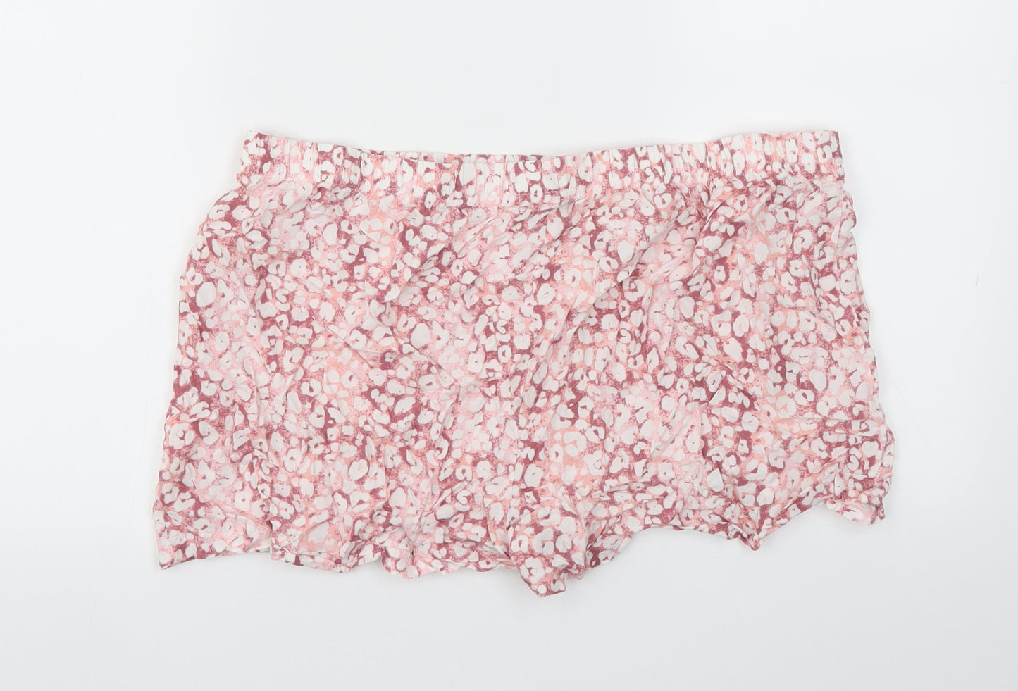 Very Womens Pink Animal Print  Cut-Off Shorts Size 16 - Stretch waistband