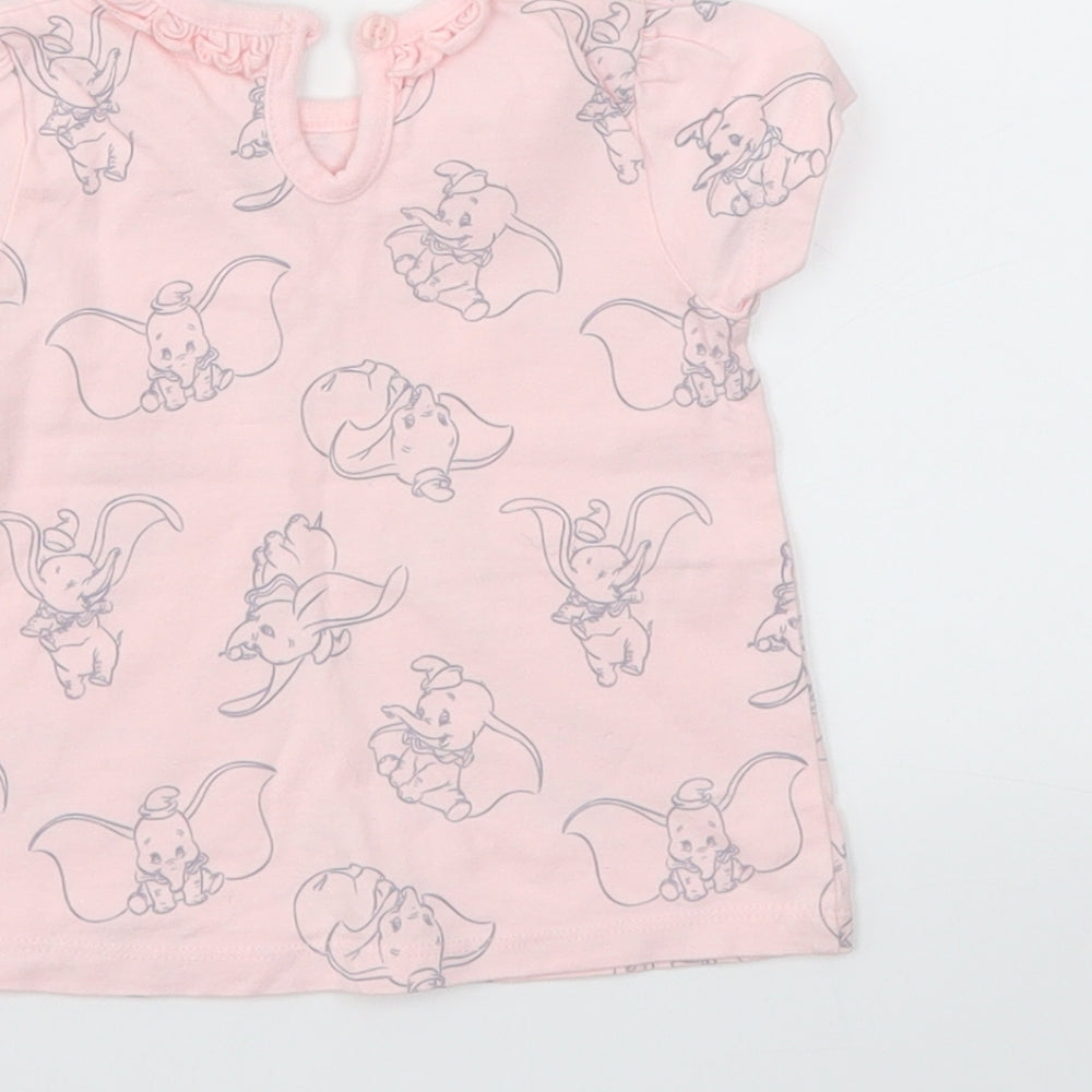 George Girls Pink Animal Print  Basic Polo Size 3-6 Months