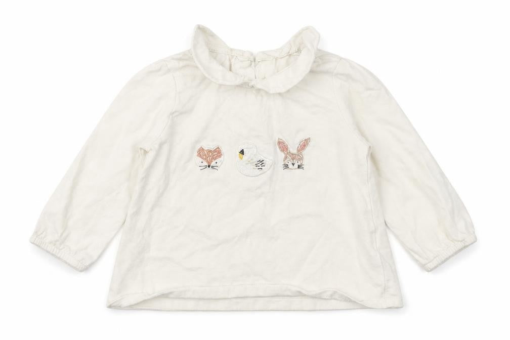 Front view of Next girls’ white camisole t-shirt, size 3-6, months
