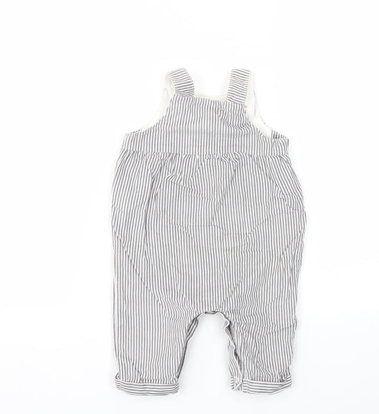 m&s Girls Grey Striped  Babygrow One-Piece Size 3-6 Months
