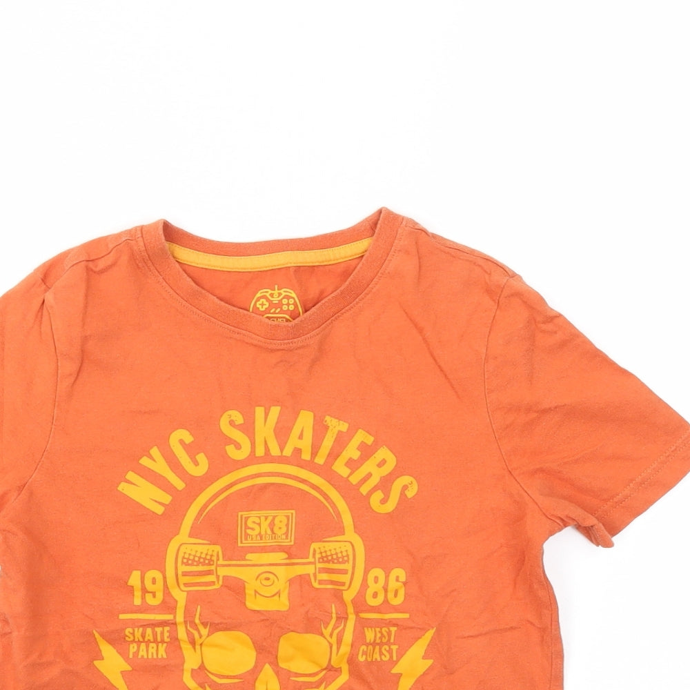 F&F Boys Orange   Basic T-Shirt Size 7-8 Years
