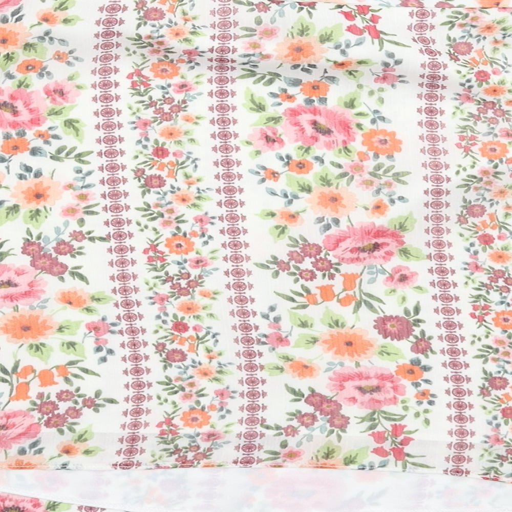 Very Womens White Floral  Basic Blouse Size 8