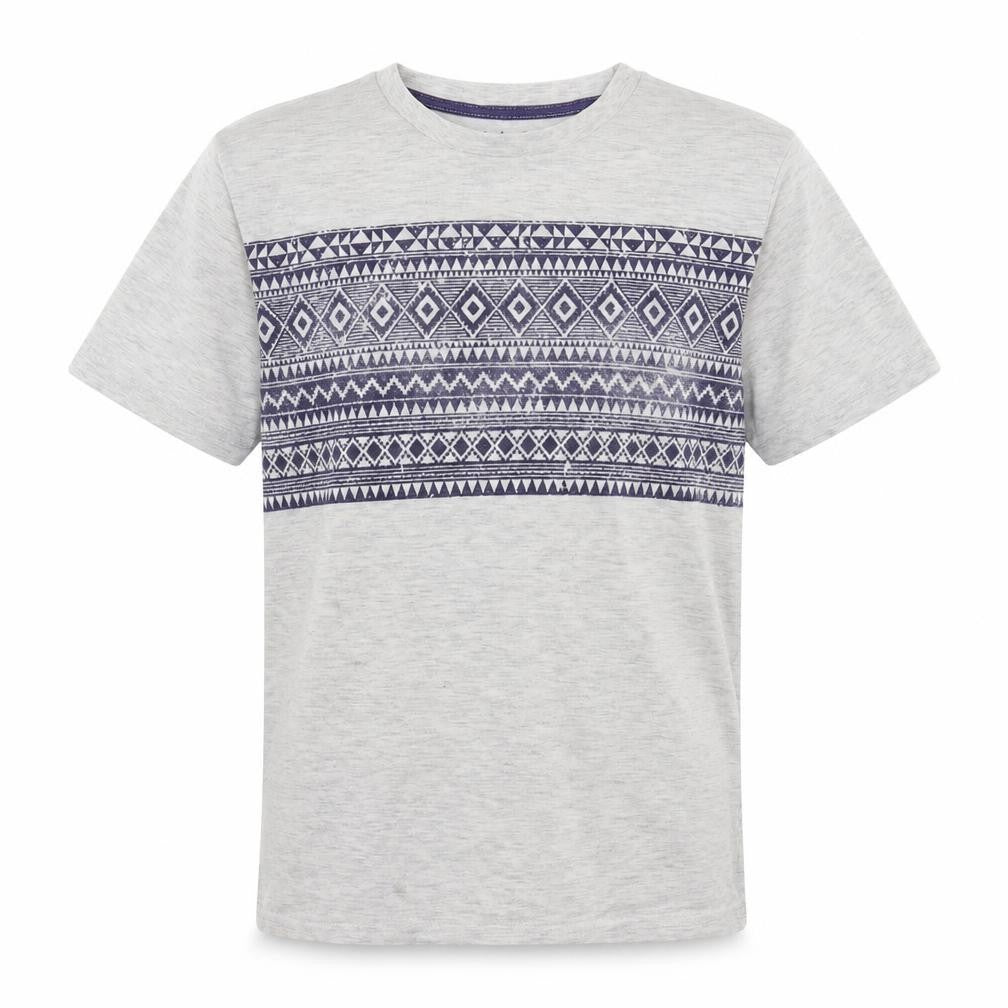 Front view of Rebel boys’ grey geometric basic t-shirt, size 11-12, years