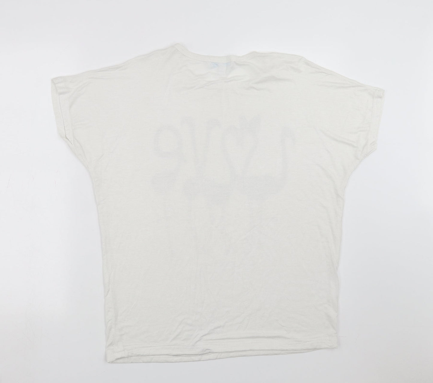 Blue Vanilla Womens White   Basic T-Shirt Size S  - flamingo