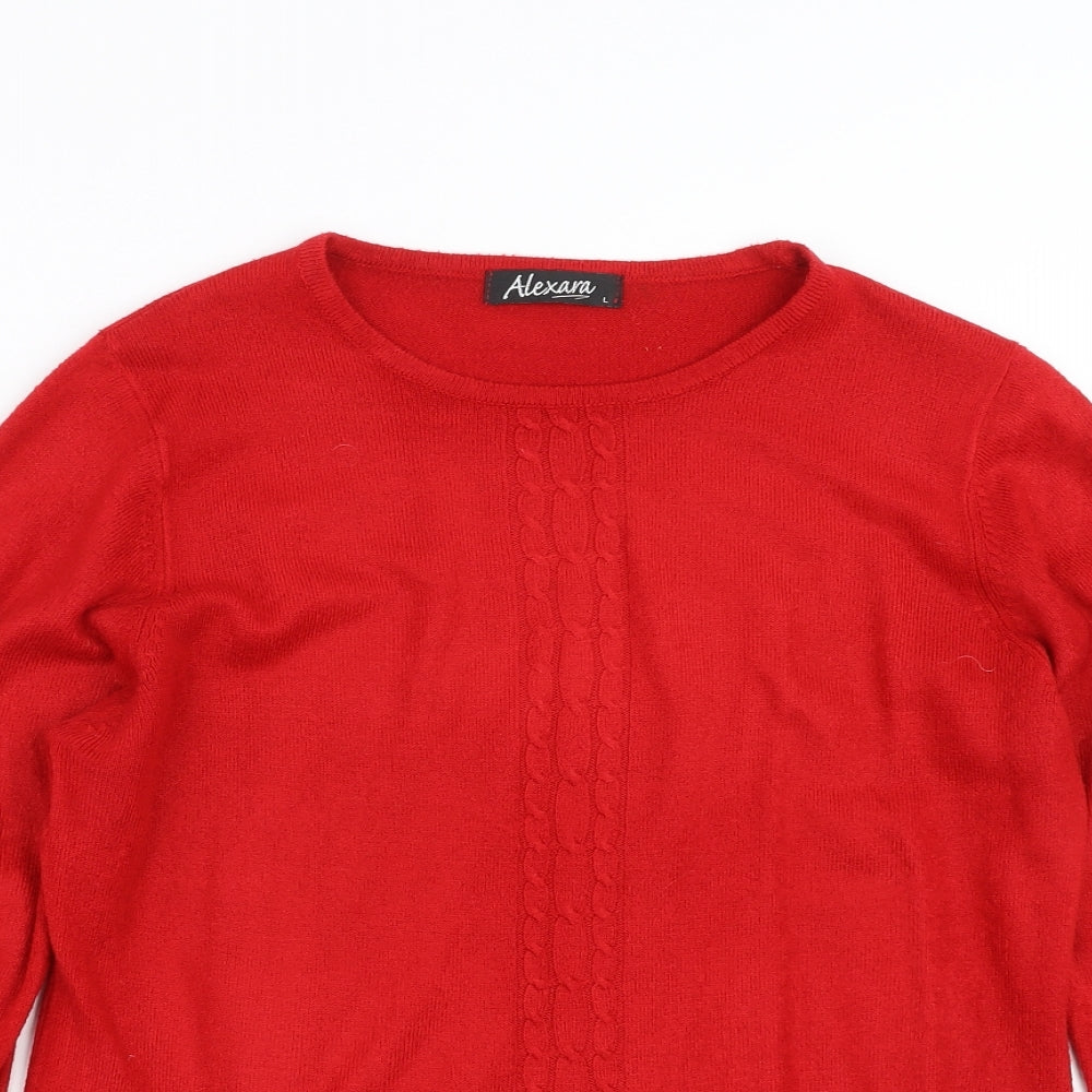 ALEXARA Womens Red  Knit Pullover Jumper Size L
