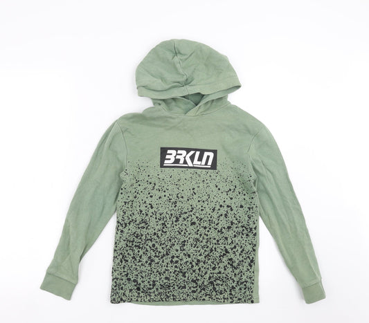 H&M Boys Green   Pullover Hoodie Size 9-10 Years