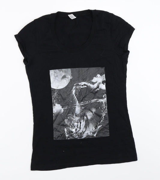 Bella + Canvas Womens Black   Basic T-Shirt Size M