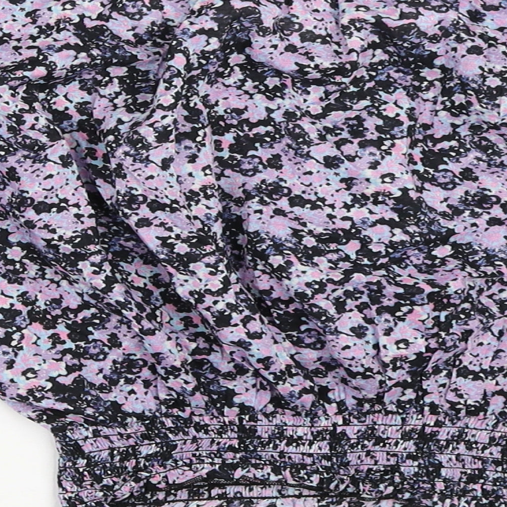 H&M Womens Black Floral  Basic Blouse Size 10