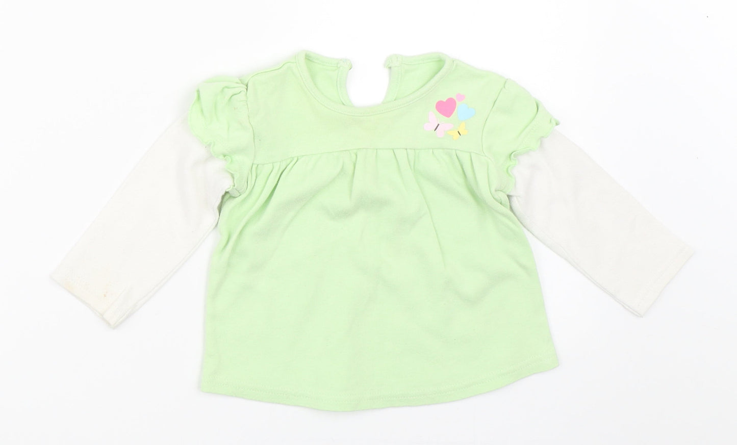 George Girls Green   Basic T-Shirt Size 6-9 Months