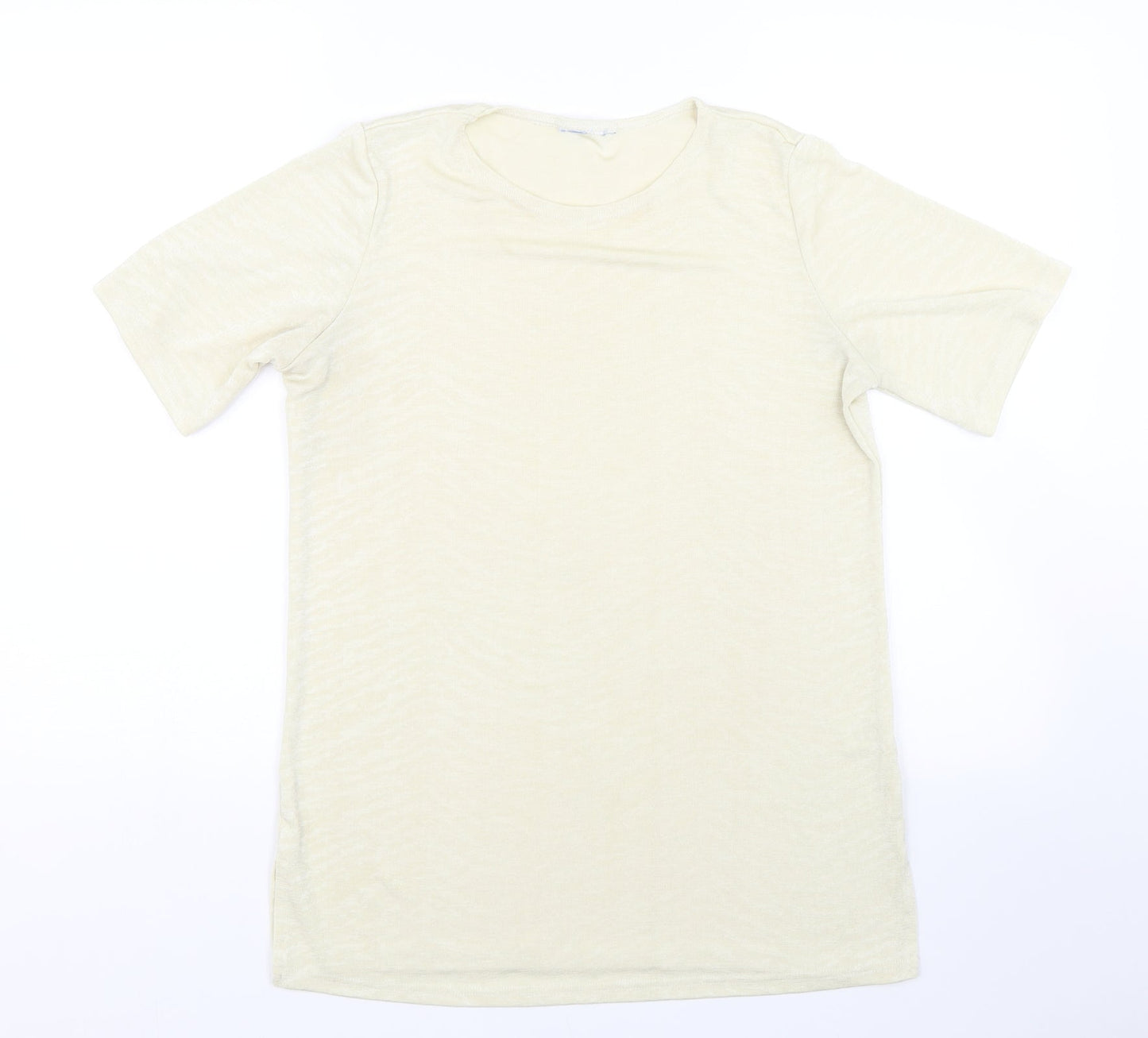 Preworn Womens Yellow Animal Print  Basic T-Shirt Size 12