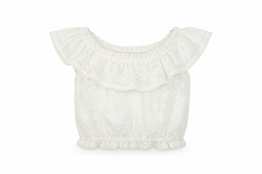 Front view of New Look girls’ white basic t-shirt, size 9, years