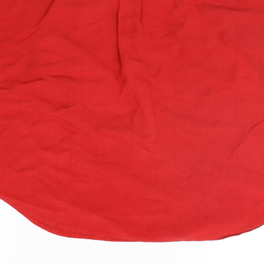 DETAILS Womens Red   Basic Button-Up Size L