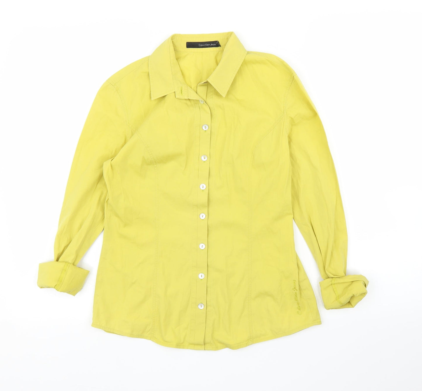 Calvin Klein Jeans Womens Yellow   Basic Blouse Size S