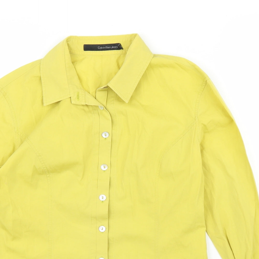 Calvin Klein Jeans Womens Yellow   Basic Blouse Size S