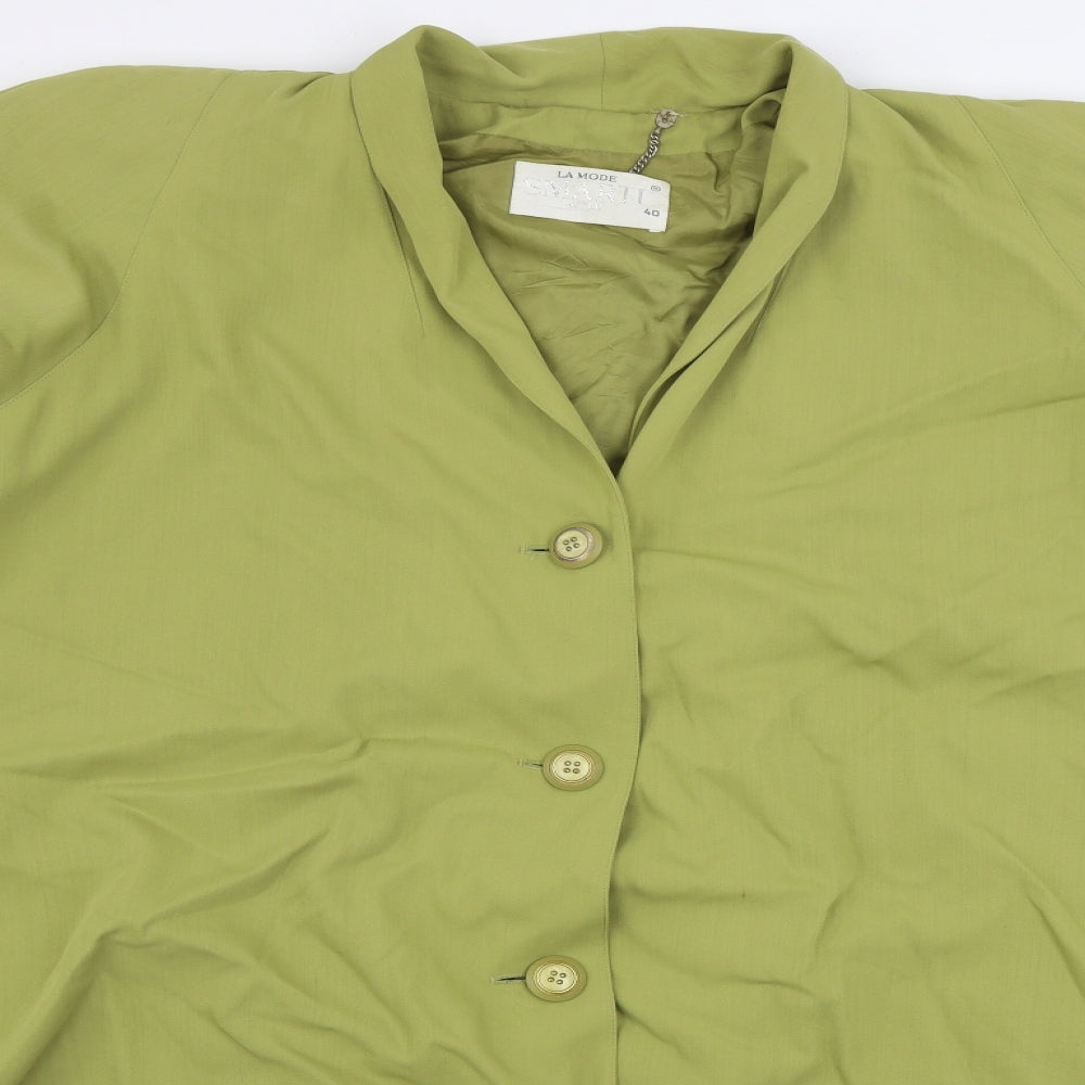 LA MODE SMARTIE Womens Green   Jacket Coat Size 14