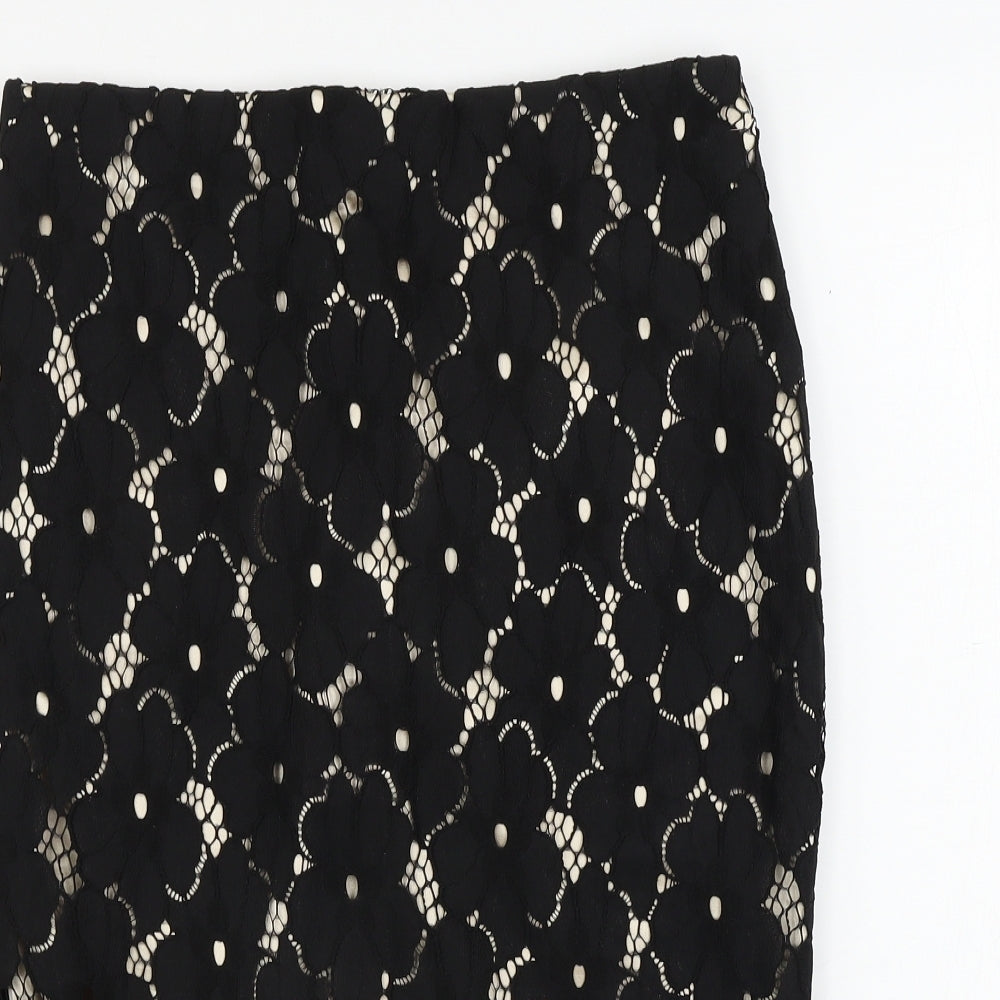 George  Womens Black Floral  Bandage Skirt Size 10