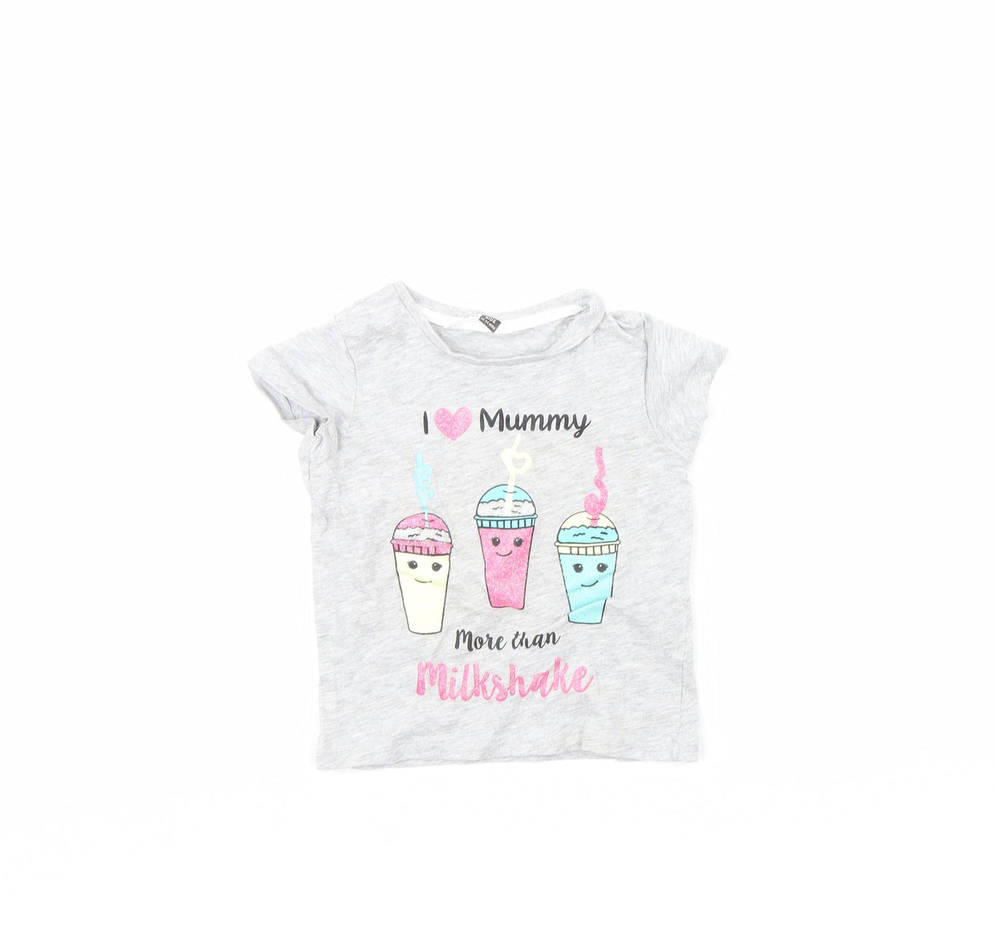 PEP & cO Girls Grey   Basic T-Shirt Size 18-24 Months