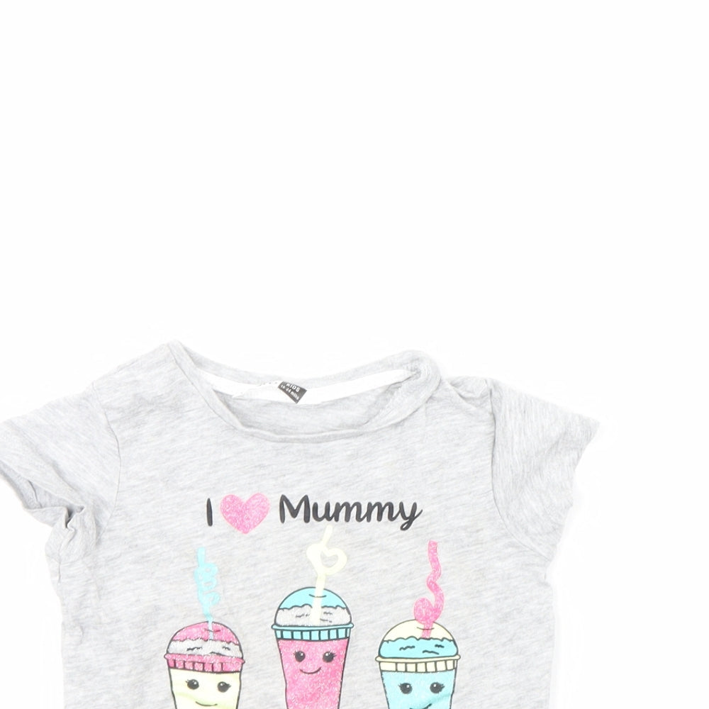 PEP & cO Girls Grey   Basic T-Shirt Size 18-24 Months