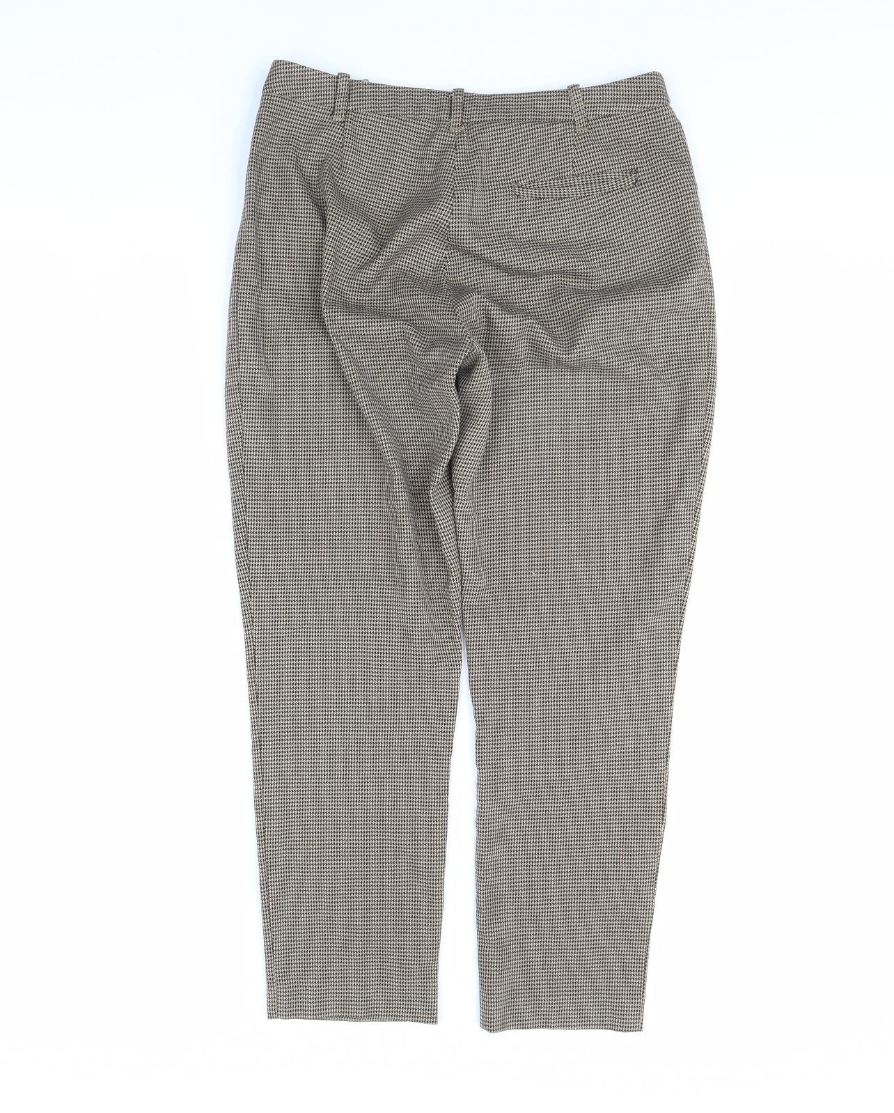 Oasis Womens Brown Herringbone  Trousers  Size 10 L27 in