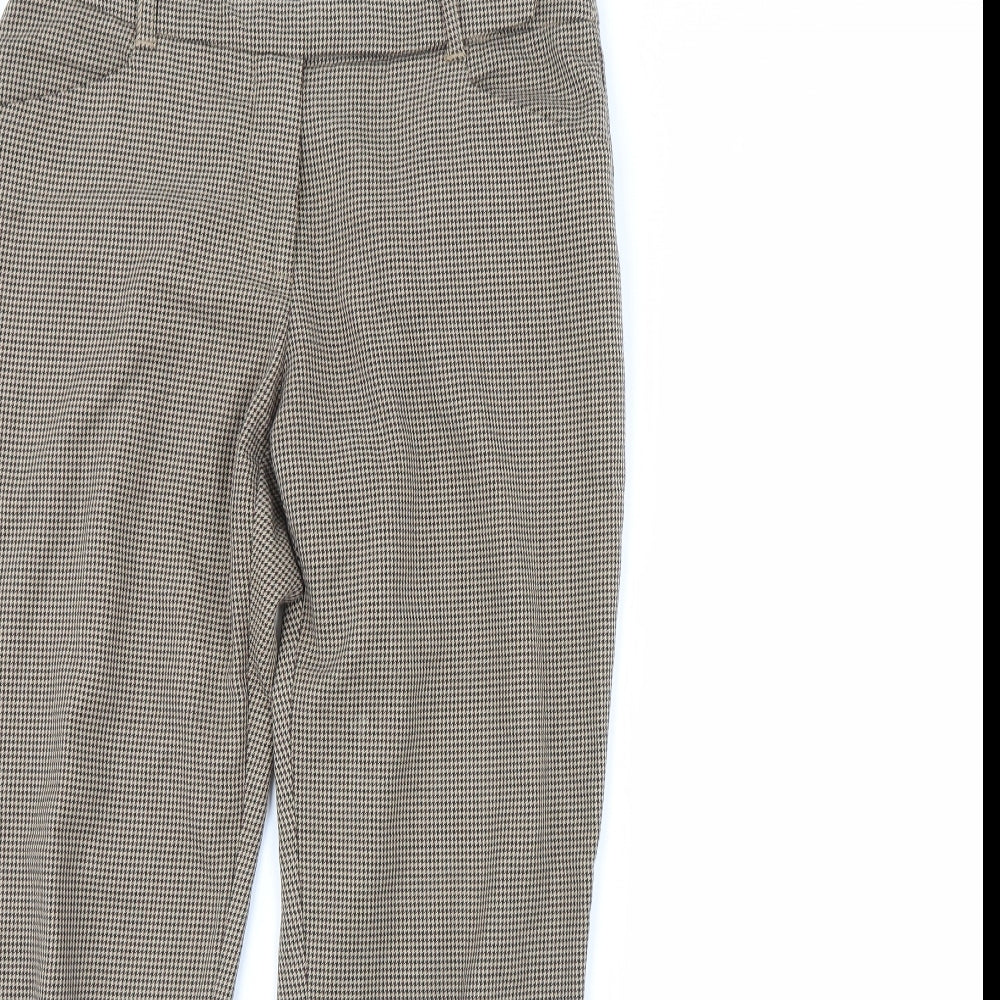 Oasis Womens Brown Herringbone  Trousers  Size 10 L27 in