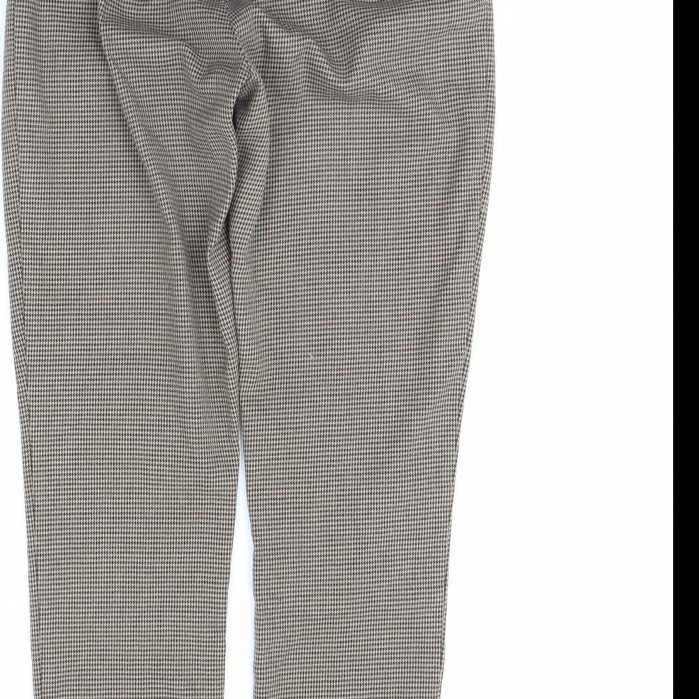 Oasis Womens Brown Herringbone  Trousers  Size 10 L27 in