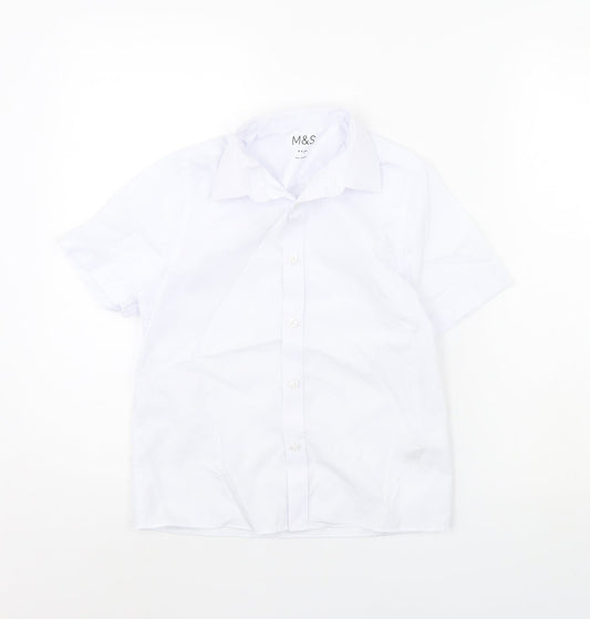 m&s Boys White   Basic Button-Up Size 8 Years