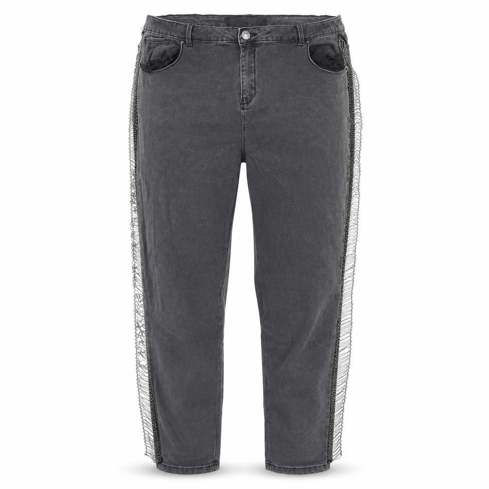 Simply Be Womens Black  Denim Straight Jeans Size 42 in L29 in