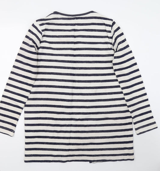 Espirit Womens White Striped  Cardigan Jumper Size S